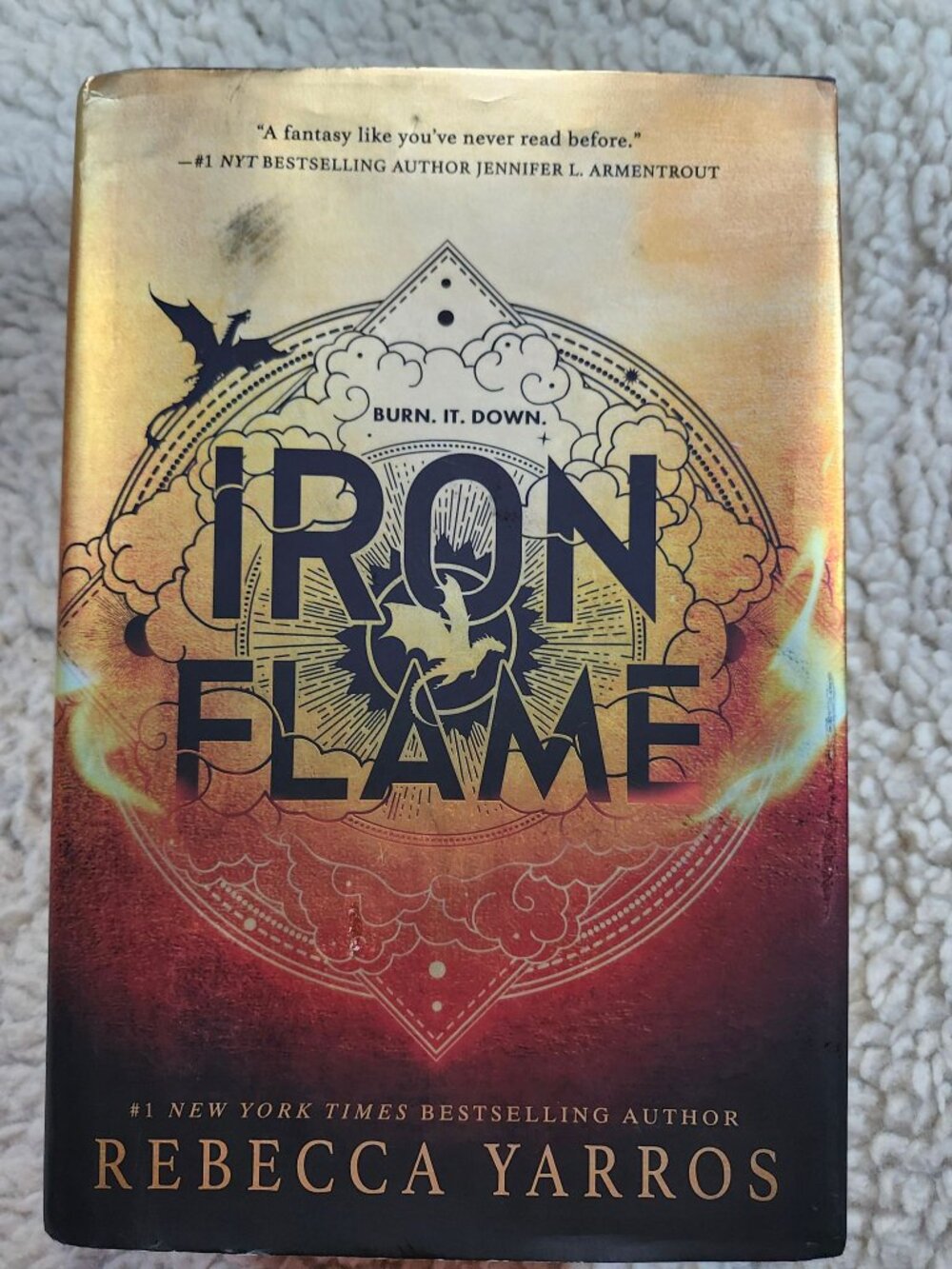 Rebecca Yarros Iron Flame Hardcover YA Fantasy Dragons Dust Jacket Book 2023